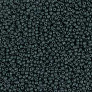 Rocaiperler, nr. 15/0, diam. 1.7 mm, hulstr. 0,5-0,8 mm, mat frost, mørk grå, 25 g/ 1 pk.