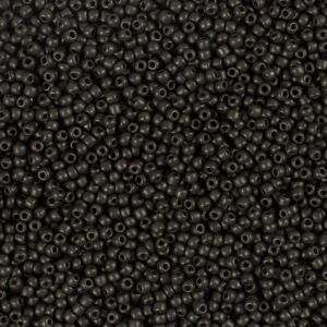 Rocaiperler, nr. 15/0, diam. 1.7 mm, hulstr. 0,5-0,8 mm, mat frost, sort, 25 g/ 1 pk.