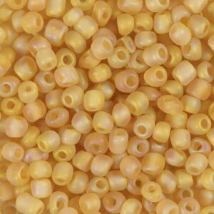Rocaiperler, nr. 6/0, diam. 4 mm, hulstr. 0,9-1,2 mm, gul, 25 g/ 1 pk.