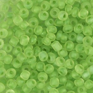 Rocaiperler, nr. 6/0, diam. 4 mm, hulstr. 0,9-1,2 mm, grøn, 25 g/ 1 pk.