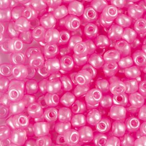 Rocaiperler, nr. 6/0, diam. 4 mm, hulstr. 0,9-1,2 mm, lyserød, 25 g/ 1 pk.