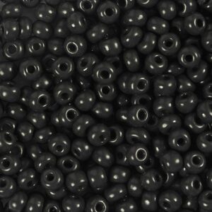 Rocaiperler, nr. 6/0, diam. 4 mm, hulstr. 0,9-1,2 mm, sort, 25 g/ 1 pk.