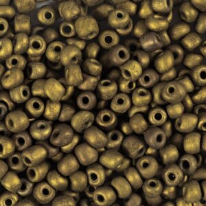 Rocaiperler, nr. 6/0, diam. 4 mm, hulstr. 0,9-1,2 mm, guld, 25 g/ 1 pk.