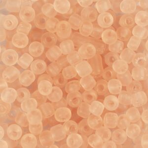 Rocaiperler, nr. 6/0, diam. 4 mm, hulstr. 0,9-1,2 mm, peach, 25 g/ 1 pk.