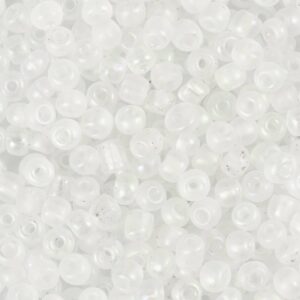 Rocaiperler, nr. 6/0, diam. 4 mm, hulstr. 0,9-1,2 mm, krystal, 25 g/ 1 pk.