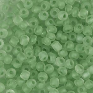 Rocaiperler, nr. 6/0, diam. 4 mm, hulstr. 0,9-1,2 mm, grågrøn, 25 g/ 1 pk.