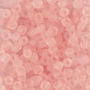 Rocaiperler, nr. 6/0, diam. 4 mm, hulstr. 0,9-1,2 mm, rosa kerne, 25 g/ 1 pk.
