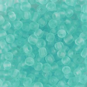 Rocaiperler, nr. 6/0, diam. 4 mm, hulstr. 0,9-1,2 mm, turkis, 25 g/ 1 pk.