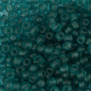 Rocaiperler, nr. 6/0, diam. 4 mm, hulstr. 0,9-1,2 mm, mat frost, turkis, 25 g/ 1 pk.