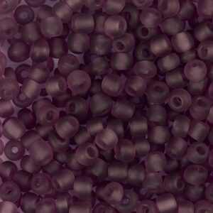 Rocaiperler, nr. 6/0, diam. 4 mm, hulstr. 0,9-1,2 mm, mat frost, lys lilla, 25 g/ 1 pk.