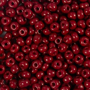 Rocaiperler, nr. 6/0, diam. 4 mm, hulstr. 0,9-1,2 mm, mat frost, rødbrun, 25 g/ 1 pk.