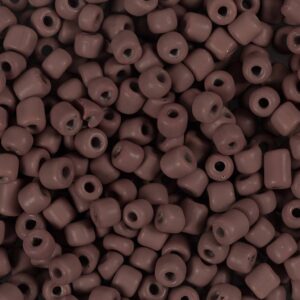 Rocaiperler, nr. 6/0, diam. 4 mm, hulstr. 0,9-1,2 mm, mat frost, mocca, 25 g/ 1 pk.