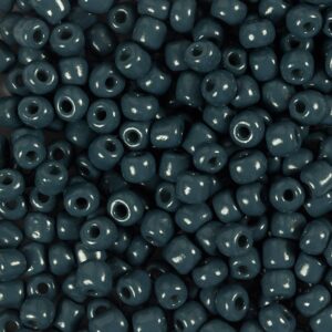 Rocaiperler, nr. 6/0, diam. 4 mm, hulstr. 0,9-1,2 mm, mat frost, mørk grå, 25 g/ 1 pk.