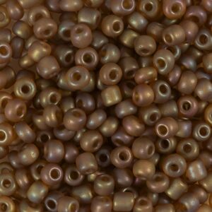 Rocaiperler, nr. 6/0, diam. 4 mm, hulstr. 0,9-1,2 mm, inside lys beige, 25 g/ 1 pk.