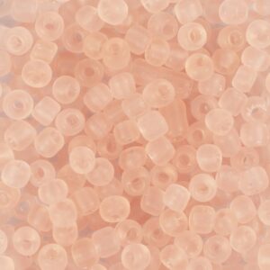 Rocaiperler, nr. 6/0, diam. 4 mm, hulstr. 0,9-1,2 mm, inside peach, 25 g/ 1 pk.