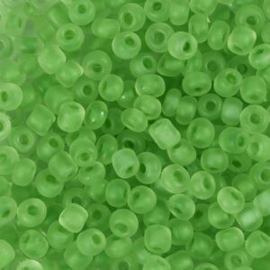 Rocaiperler, nr. 6/0, diam. 4 mm, hulstr. 0,9-1,2 mm, græsgrøn, 25 g/ 1 pk.