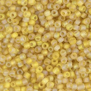 Rocaiperler, nr. 8/0, diam. 3 mm, hulstr. 0,6-1,0 mm, gul, 25 g/ 1 pk.