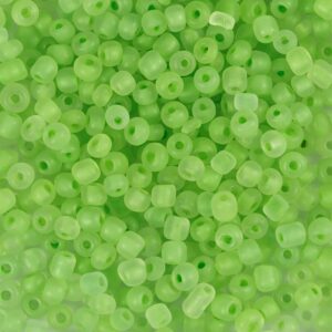 Rocaiperler, nr. 8/0, diam. 3 mm, hulstr. 0,6-1,0 mm, grøn, 25 g/ 1 pk.