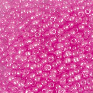 Rocaiperler, nr. 8/0, diam. 3 mm, hulstr. 0,6-1,0 mm, lyserød, 25 g/ 1 pk.