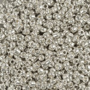 Rocaiperler, nr. 8/0, diam. 3 mm, hulstr. 0,6-1,0 mm, sølv, 25 g/ 1 pk.