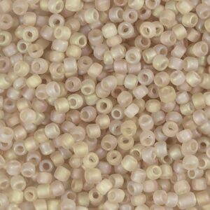 Rocaiperler, nr. 8/0, diam. 3 mm, hulstr. 0,6-1,0 mm, beige, 25 g/ 1 pk.