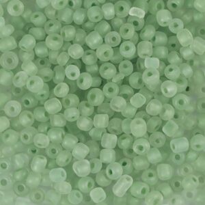 Rocaiperler, nr. 8/0, diam. 3 mm, hulstr. 0,6-1,0 mm, grågrøn, 25 g/ 1 pk.