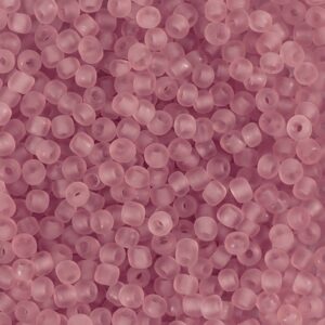 Rocaiperler, nr. 8/0, diam. 3 mm, hulstr. 0,6-1,0 mm, rosa kerne, 25 g/ 1 pk.