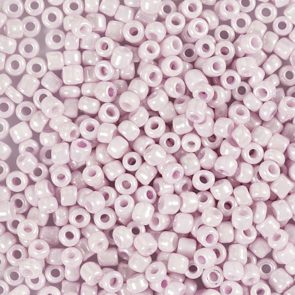 Rocaiperler, nr. 8/0, diam. 3 mm, hulstr. 0,6-1,0 mm, soft pink, 25 g/ 1 pk.