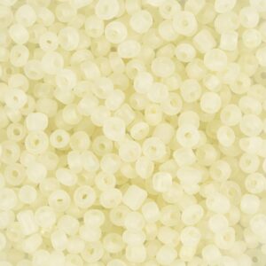 Rocaiperler, nr. 8/0, diam. 3 mm, hulstr. 0,6-1,0 mm, mat frost, hvid, 25 g/ 1 pk.