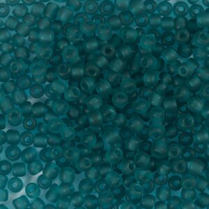 Rocaiperler, nr. 8/0, diam. 3 mm, hulstr. 0,6-1,0 mm, mat frost, turkis, 25 g/ 1 pk.