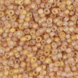 Rocaiperler, nr. 8/0, diam. 3 mm, hulstr. 0,6-1,0 mm, mat frost, beige, 25 g/ 1 pk.