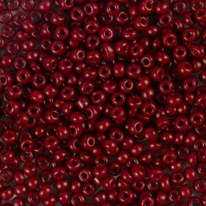 Rocaiperler, nr. 8/0, diam. 3 mm, hulstr. 0,6-1,0 mm, mat frost, rødbrun, 25 g/ 1 pk.