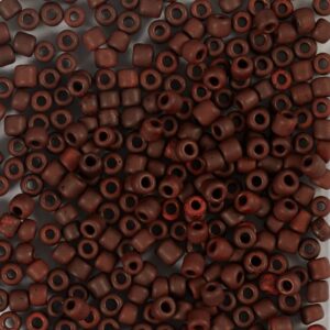 Rocaiperler, nr. 8/0, diam. 3 mm, hulstr. 0,6-1,0 mm, mat frost, mocca, 25 g/ 1 pk.