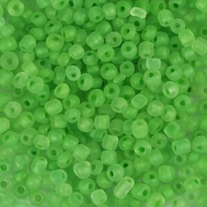 Rocaiperler, nr. 8/0, diam. 3 mm, hulstr. 0,6-1,0 mm, græsgrøn, 25 g/ 1 pk.