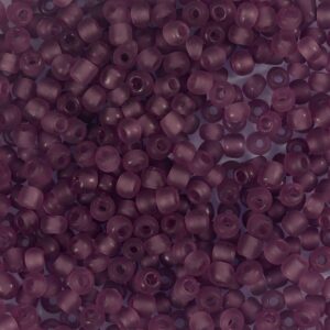 Rocaiperler, nr. 8/0, diam. 3 mm, hulstr. 0,6-1,0 mm, mat frost, mørk lilla, 25 g/ 1 pk.