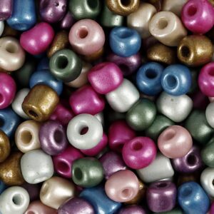 Rocaiperler, nr. 4/0, diam. 5 mm, hulstr. 1.2 mm, perlemorsfarver, 720 g/ 1 pk.