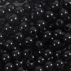 Plastperler, diam. 6 mm, hulstr. 1.5 mm, sort, 300 g/ 1 pk.