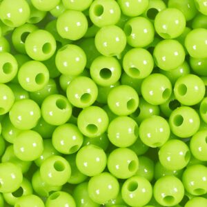 Plastperler, diam. 6 mm, hulstr. 1.5 mm, grøn, 300 g/ 1 pk.