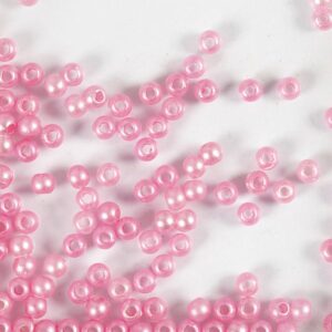 Voksperler, diam. 3 mm, hulstr. 0,7 mm, rosa, 150 stk., 6 g/ 1 pk.