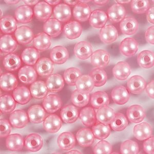 Voksperler, diam. 5 mm, hulstr. 0.7 mm, rosa, 100 stk., 15 g/ 1 pk.