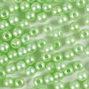 Voksperler, diam. 5 mm, hulstr. 0.7 mm, lys grøn, 100 stk., 15 g/ 1 pk.