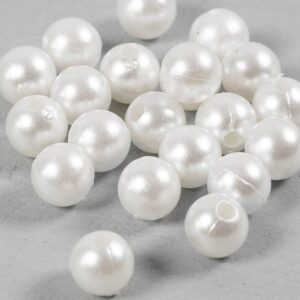 Voksperler, diam. 8 mm, hulstr. 1 mm, hvid perlemor, 50 stk., 20 g/ 1 pk.