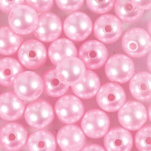 Voksperler, diam. 8 mm, hulstr. 1 mm, lys rosa, 50 stk., 20 g/ 1 pk.