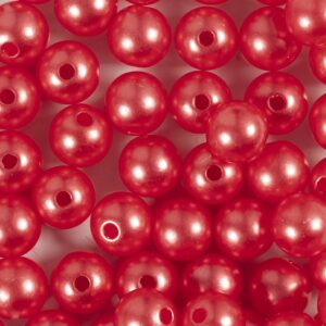 Voksperler, diam. 8 mm, hulstr. 1 mm, rød, 50 stk., 20 g/ 1 pk.