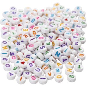 Bogstavperler, A-Ø, diam. 7 mm, hulstr. 1,2 mm, hvid, ass. farver, 165 g/ 1 pk.