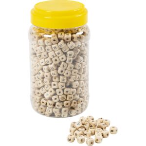 Bogstavperler, A-Å, str. 7x7 mm, hulstr. 3 mm, hvid, 400 ml, 200 g/ 1 pk.