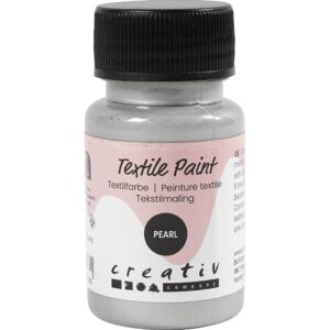 Tekstilmaling, perlemor, dækkende, sølv, 50 ml/ 1 fl.