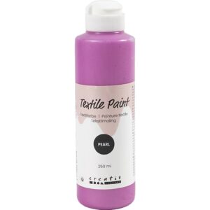 Tekstilmaling, perlemor, dækkende, cyklame, 250 ml/ 1 fl.