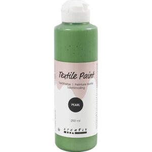 Tekstilmaling, perlemor, dækkende, brilliantgrøn, 250 ml/ 1 fl.