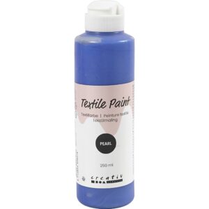 Tekstilmaling, perlemor, dækkende, blå, 250 ml/ 1 fl.